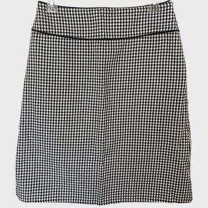 Vintage Gemilli Gingham A-Line Mini Skirt Size 6 Black & White Checker Pattern